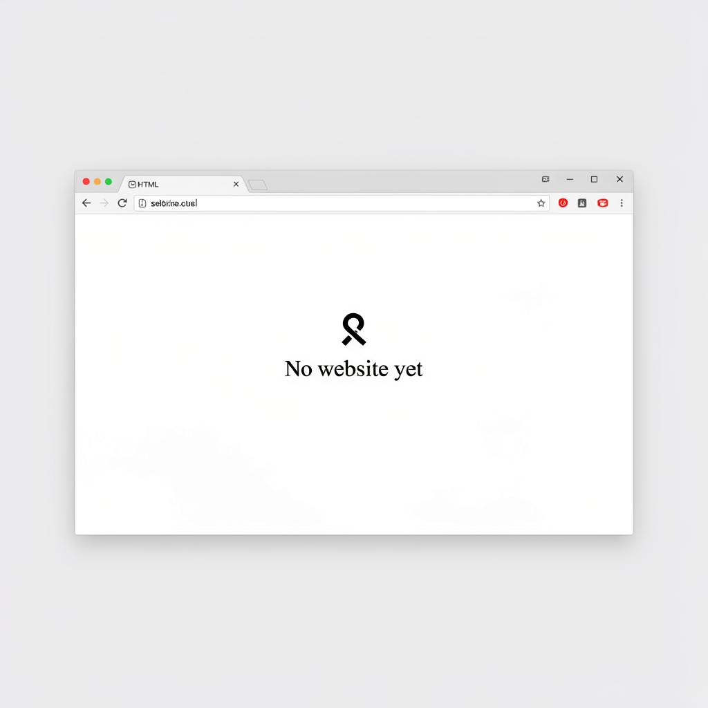 The Brunch House before QuickFlip Digital — no website at all, blank browser placeholder with no design or content